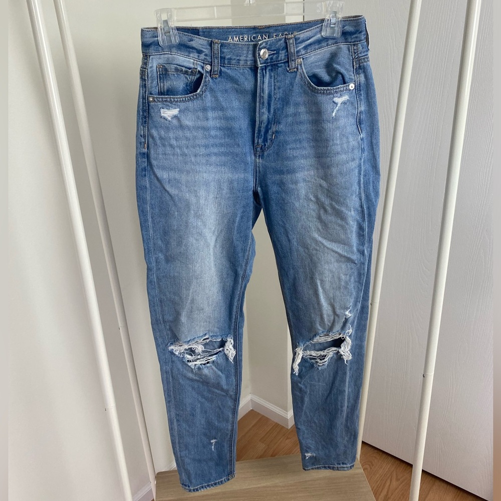 American Eagle Distressed Mom Jeans | 4 Long